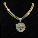 Pittsburgh Steelers Hip Hop Iced Out Bling Pendant Cuban Chain