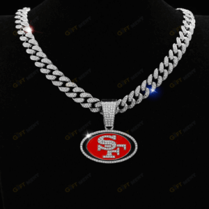 San Francisco 49ers Hip Hop Iced Out Bling Pendant Cuban Chain