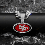 San Francisco 49ers Hip Hop Iced Out Bling Pendant Cuban Chain