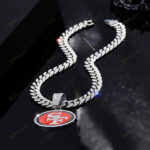 San Francisco 49ers Hip Hop Iced Out Bling Pendant Cuban Chain