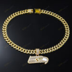 Seattle SeahawksHip Hop Iced Out Bling Pendant Cuban Chain