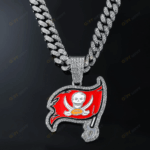 Tampa Bay Buccaneers Hip Hop Iced Out Bling Pendant Cuban Chain