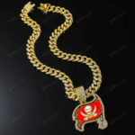 Tampa Bay Buccaneers Hip Hop Iced Out Bling Pendant Cuban Chain