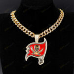Tampa Bay Buccaneers Hip Hop Iced Out Bling Pendant Cuban Chain