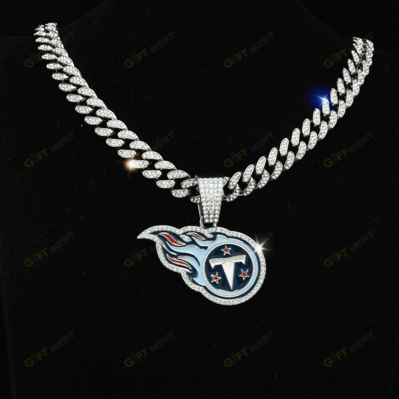 Tennessee Titans Hip Hop Iced Out Bling Pendant Cuban Chain