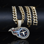 Tennessee Titans Hip Hop Iced Out Bling Pendant Cuban Chain