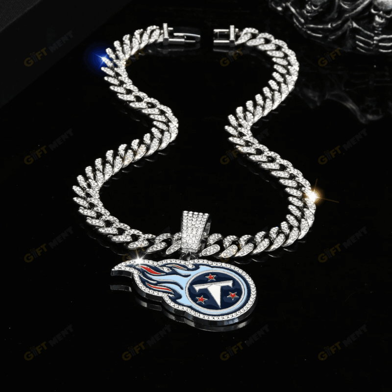 Tennessee Titans Hip Hop Iced Out Bling Pendant Cuban Chain