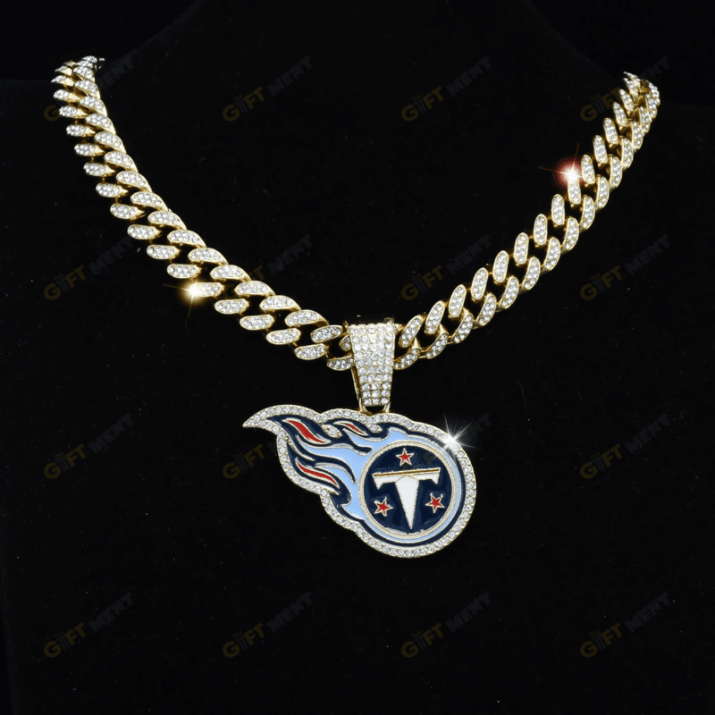 Tennessee Titans Hip Hop Iced Out Bling Pendant Cuban Chain