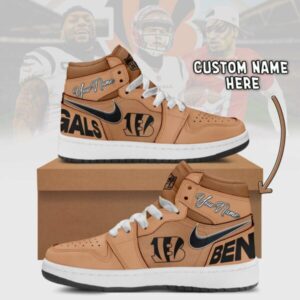 Cincinnati Bengals Brown Air Jordan 1 Shoes