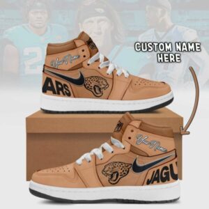 Jacksonville Jaguars Brown Air Jordan 1 Shoes