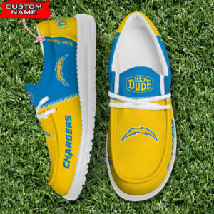 Los Angeles Chargers Personalized Your Name NFL 32 Teams Hey Dude Shoes